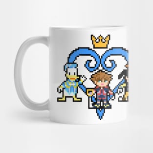 Kingdom Hearts Sora, Donald Duck & Goofy 8-Bit Pixel Art Mug